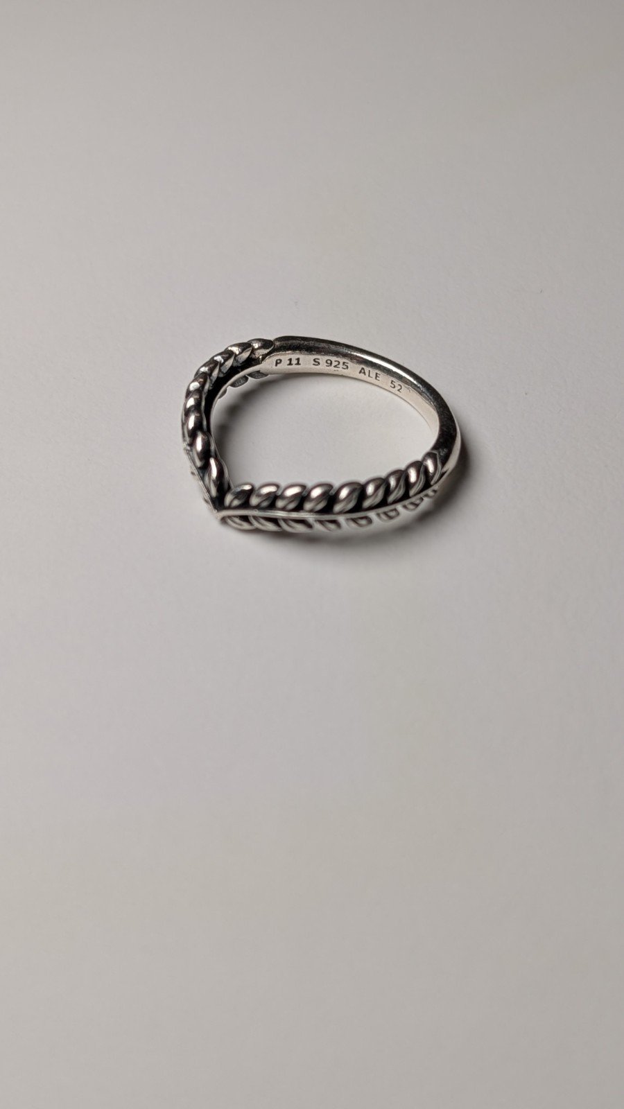 Genuine Sterling Silver Pandora Wishbone Ring | Size M | S925 ALE Silver - Image 3