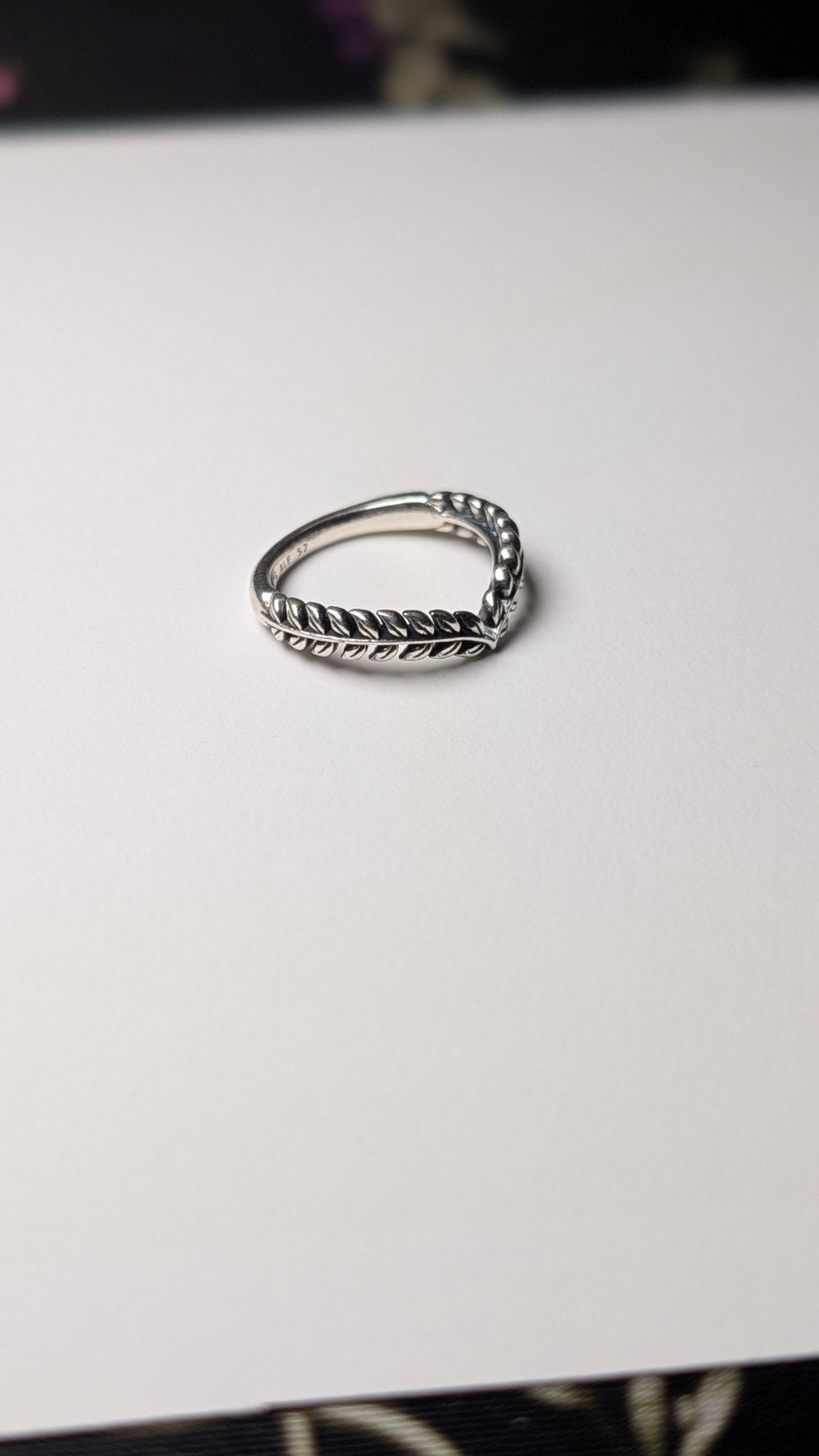 Genuine Sterling Silver Pandora Wishbone Ring | Size M | S925 ALE Silver - Image 4