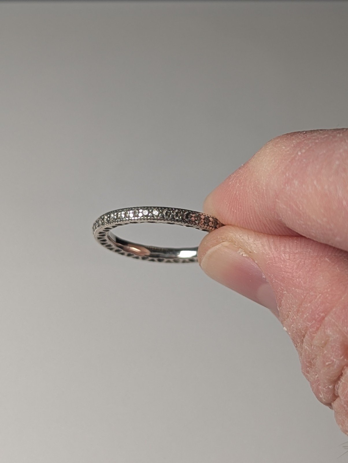 Genuine Sterling Silver Pandora CZ Gemstones Heart Ring | Size O 1/2 | S925 ALE - Image 5