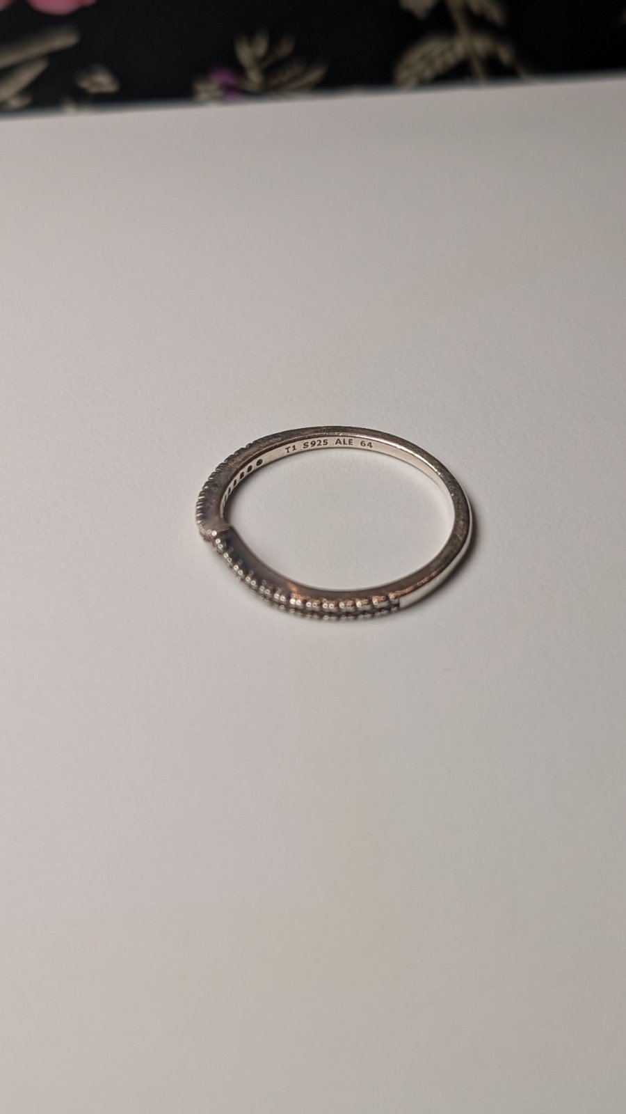 Genuine Sterling Silver Pandora Wishbone Ring | Size V 1/2 | S925 ALE Silver - Image 2