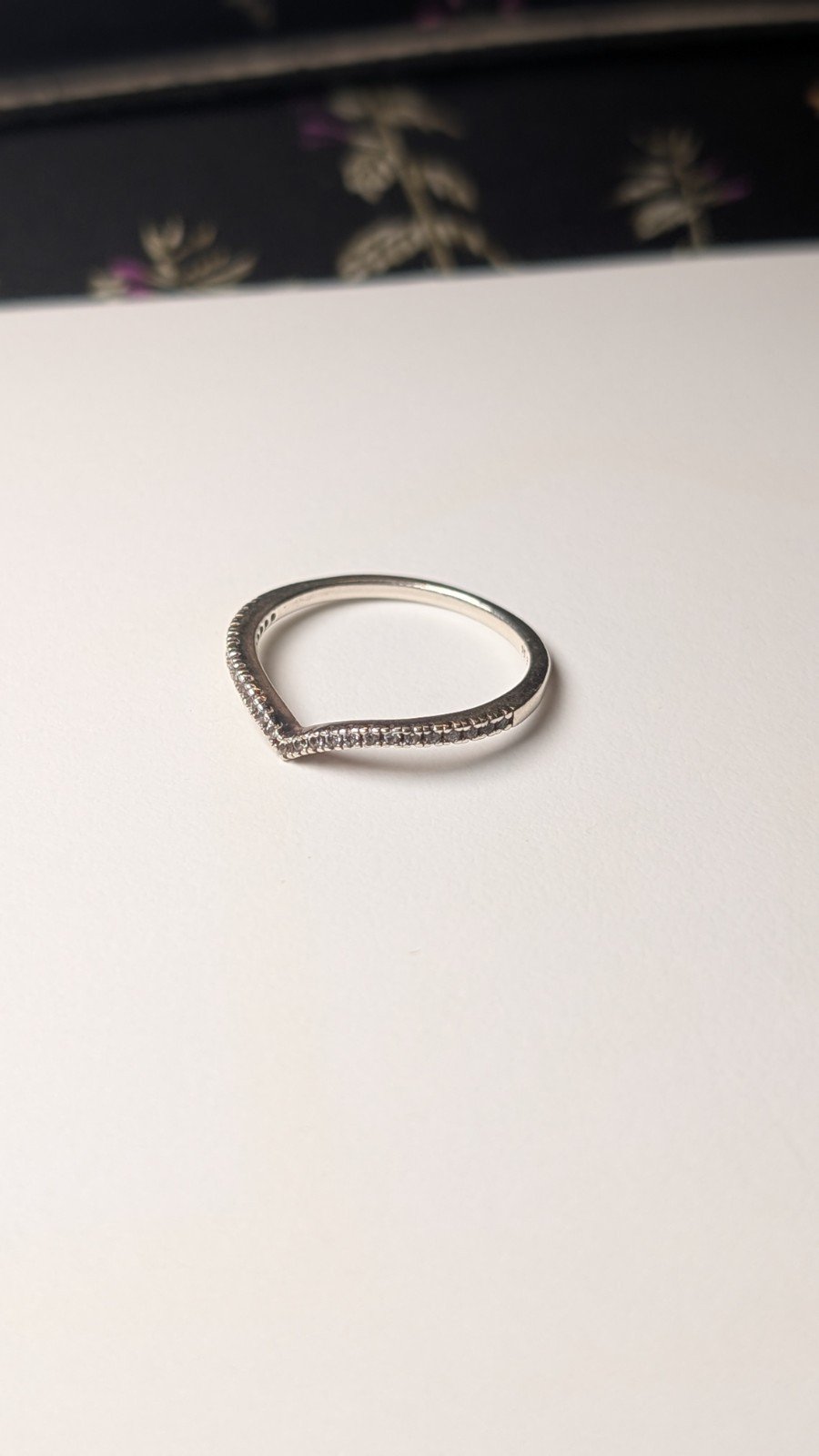 Genuine Sterling Silver Pandora Wishbone Ring | Size V 1/2 | S925 ALE Silver - Image 3