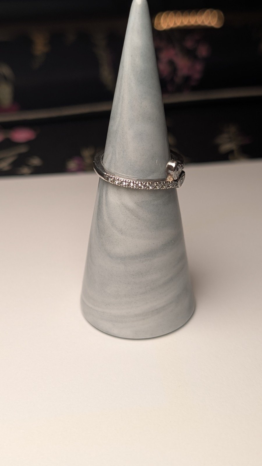 Genuine Sterling Silver Pandora Two Sparkling Hearts CZ Stones Ring | Size L 1/2 - Image 4