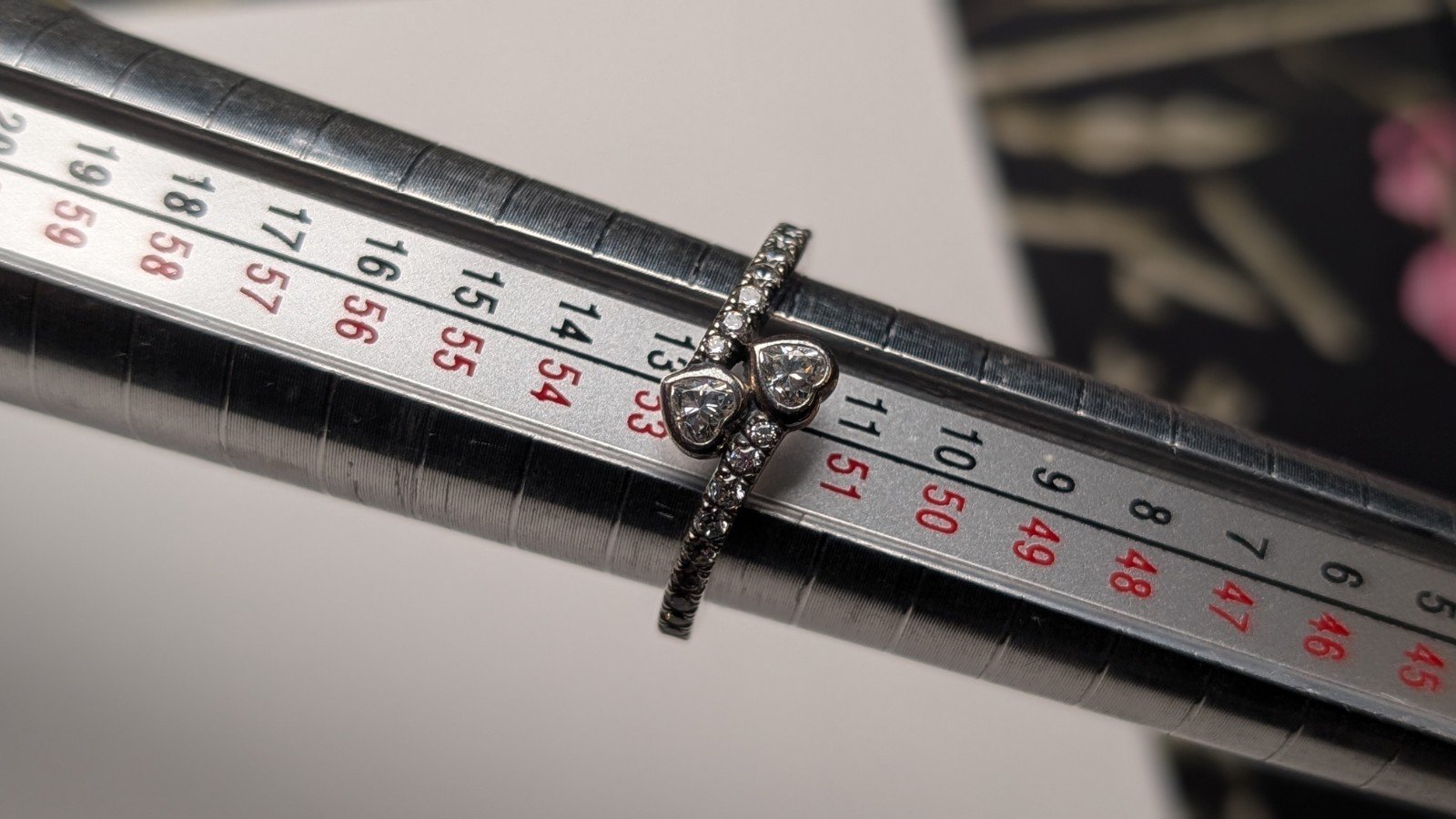 Genuine Sterling Silver Pandora Two Sparkling Hearts CZ Stones Ring | Size L 1/2 - Image 8