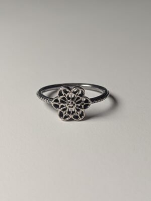 Genuine Sterling Silver Pandora Floral Daisy Lace Ring | Size L 1/2 | S925 ALE