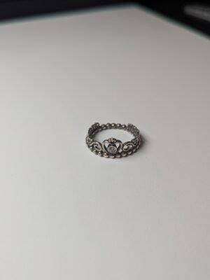 Genuine Sterling Silver Pandora Princess Tiara CZ Stacking Ring | Size N | S925