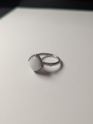 Genuine Sterling Silver Pandora Pure Radiance White Quartzite Ring | Size Q 1/2