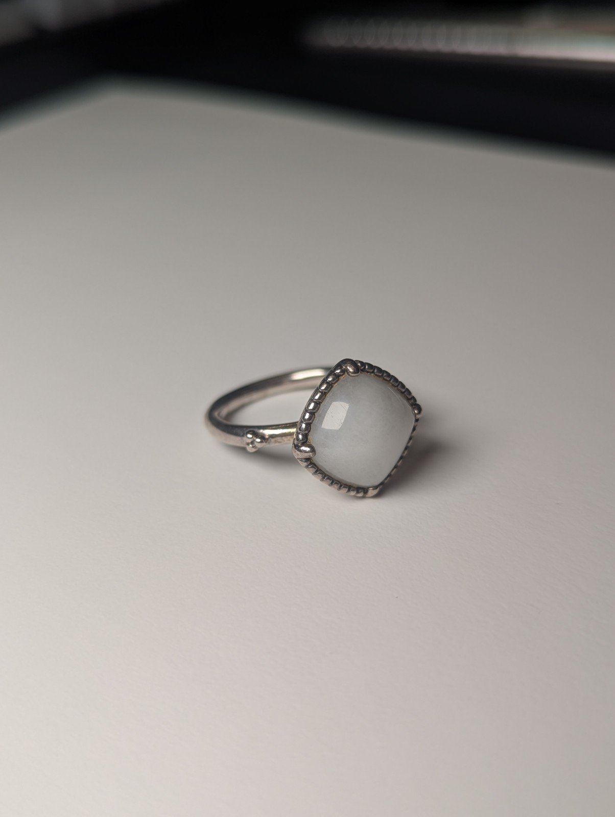 Genuine Sterling Silver Pandora Pure Radiance White Quartzite Ring | Size Q 1/2 - Image 2