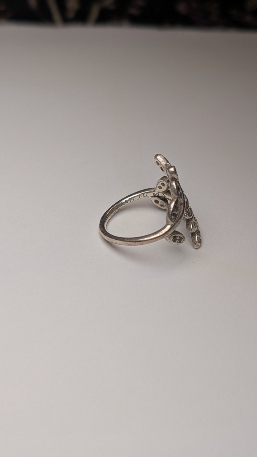 Genuine Sterling Silver Pandora Flower Cocktail Ring | Size J 1/2 | S925 ALE - Image 5