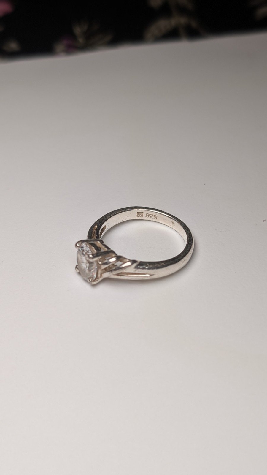 Vintage Sterling Silver CZ Ring | Size K | 925 Silver - Image 2