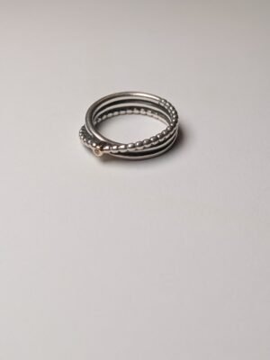 Genuine Sterling Silver & 14k Gold Pandora Rising Star Diamond Ring | Size L 1/2