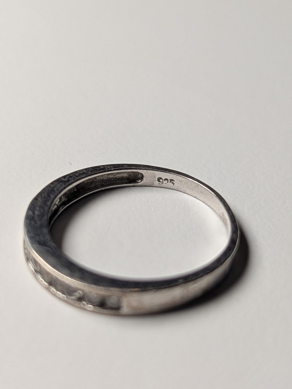 Vintage Sterling Silver Clear CZ Gemstone Row Ring | Size O | 925 Silver - Image 7