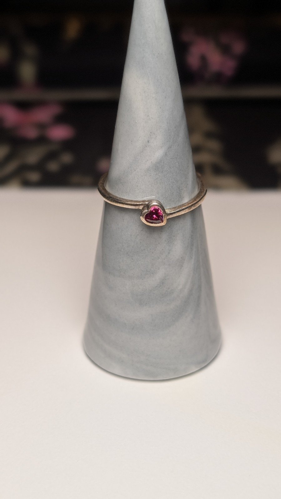 Genuine Sterling Silver Pandora Pink Heart Ring | Size P | S925 ALE Silver