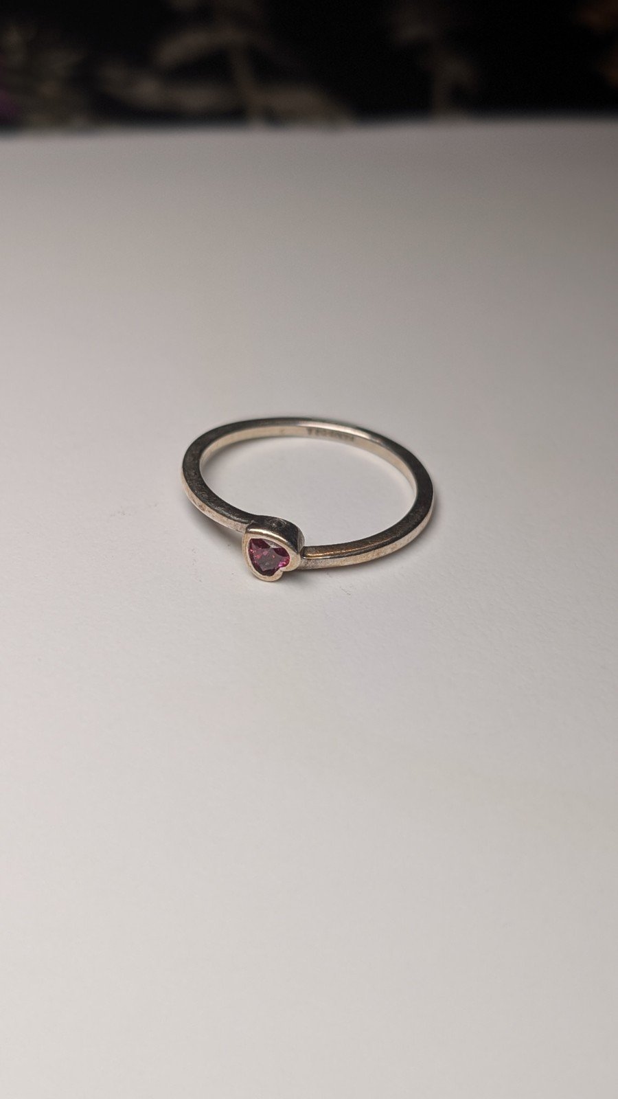 Genuine Sterling Silver Pandora Pink Heart Ring | Size P | S925 ALE Silver - Image 2
