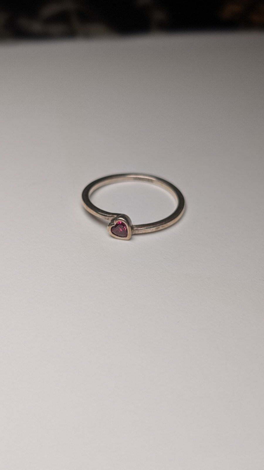 Genuine Sterling Silver Pandora Pink Heart Ring | Size P | S925 ALE Silver - Image 3