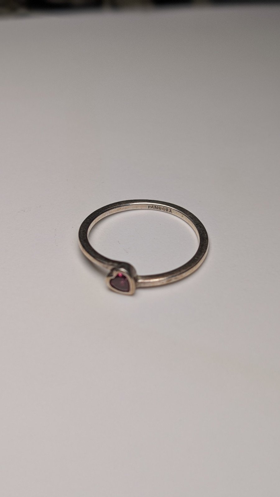 Genuine Sterling Silver Pandora Pink Heart Ring | Size P | S925 ALE Silver - Image 4