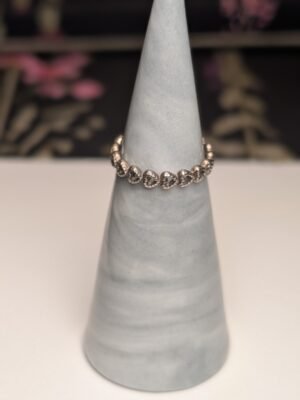 Genuine Sterling Silver Pandora Band of Hearts Ring | Size I 1/2 | S925 ALE