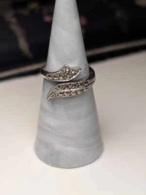 Vintage Sterling Silver Marcasite Gemstone Ring | Size P | 925 Silver