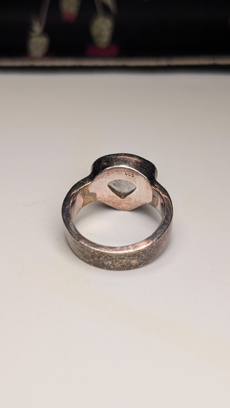 Vintage Sterling Silver Chunky Moonstone Gemstone Ring | Size P | 925 Silver - Image 4