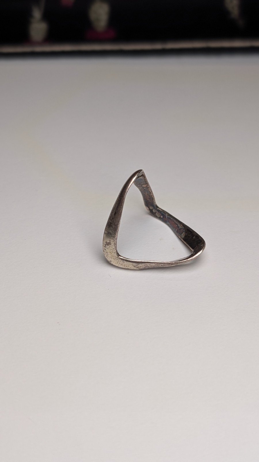 Vintage Sterling Silver Thin Double Wishbone Band Ring | Size Q | 925 Silver - Image 2