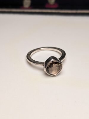 Vintage Sterling Silver Smoky Quartz Ring | Size S 1/2 | 925 Silver