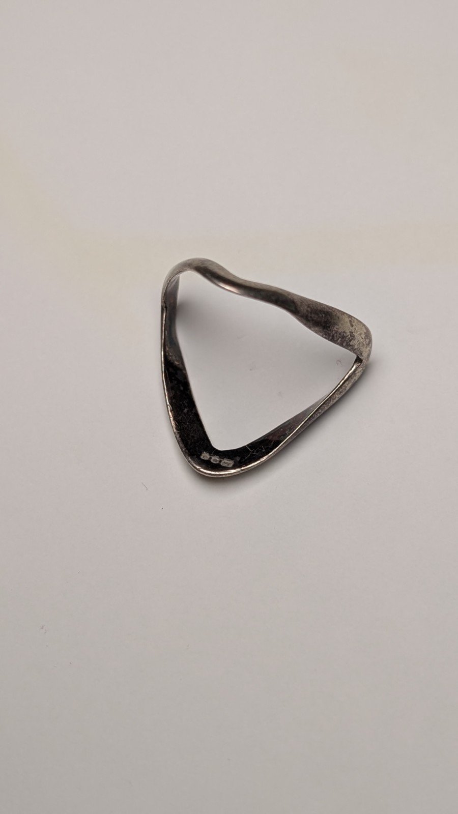 Vintage Sterling Silver Thin Double Wishbone Band Ring | Size Q | 925 Silver - Image 5