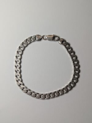 Vintage Sterling Silver Men's Curb Link Bracelet | Weight 16.49g | Length 22.5cm
