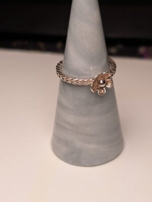 Vintage Sterling Silver Daisy Flower Twine Ring | Size Q | 925 Silver