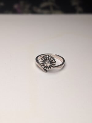 Vintage Sterling Silver Sunflower Ring | Size L | 925 Silver