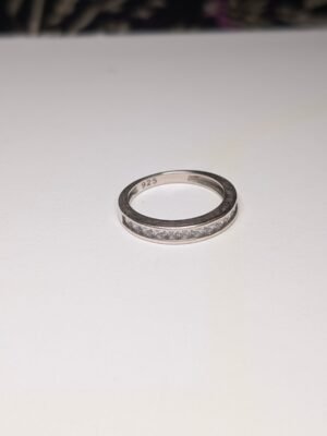 Vintage Sterling Silver Channel Set Ring | Size J 1/2 | 925 Silver