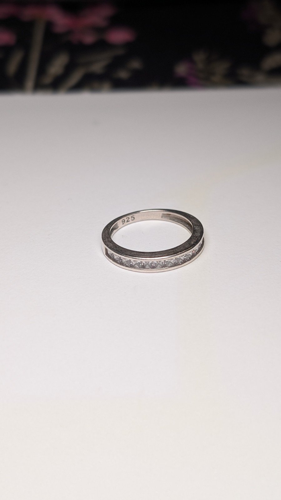 Vintage Sterling Silver Channel Set Ring | Size J 1/2 | 925 Silver