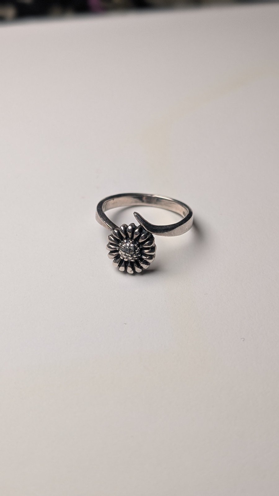 Vintage Sterling Silver Sunflower Ring | Size L | 925 Silver - Image 4