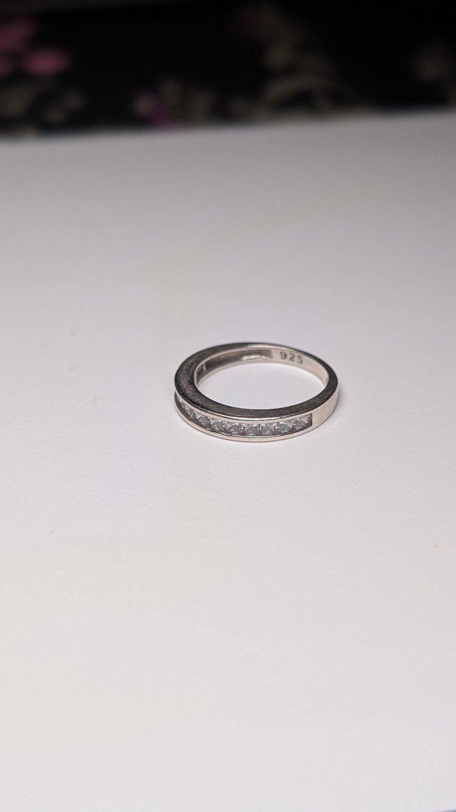 Vintage Sterling Silver Channel Set Ring | Size J 1/2 | 925 Silver - Image 3