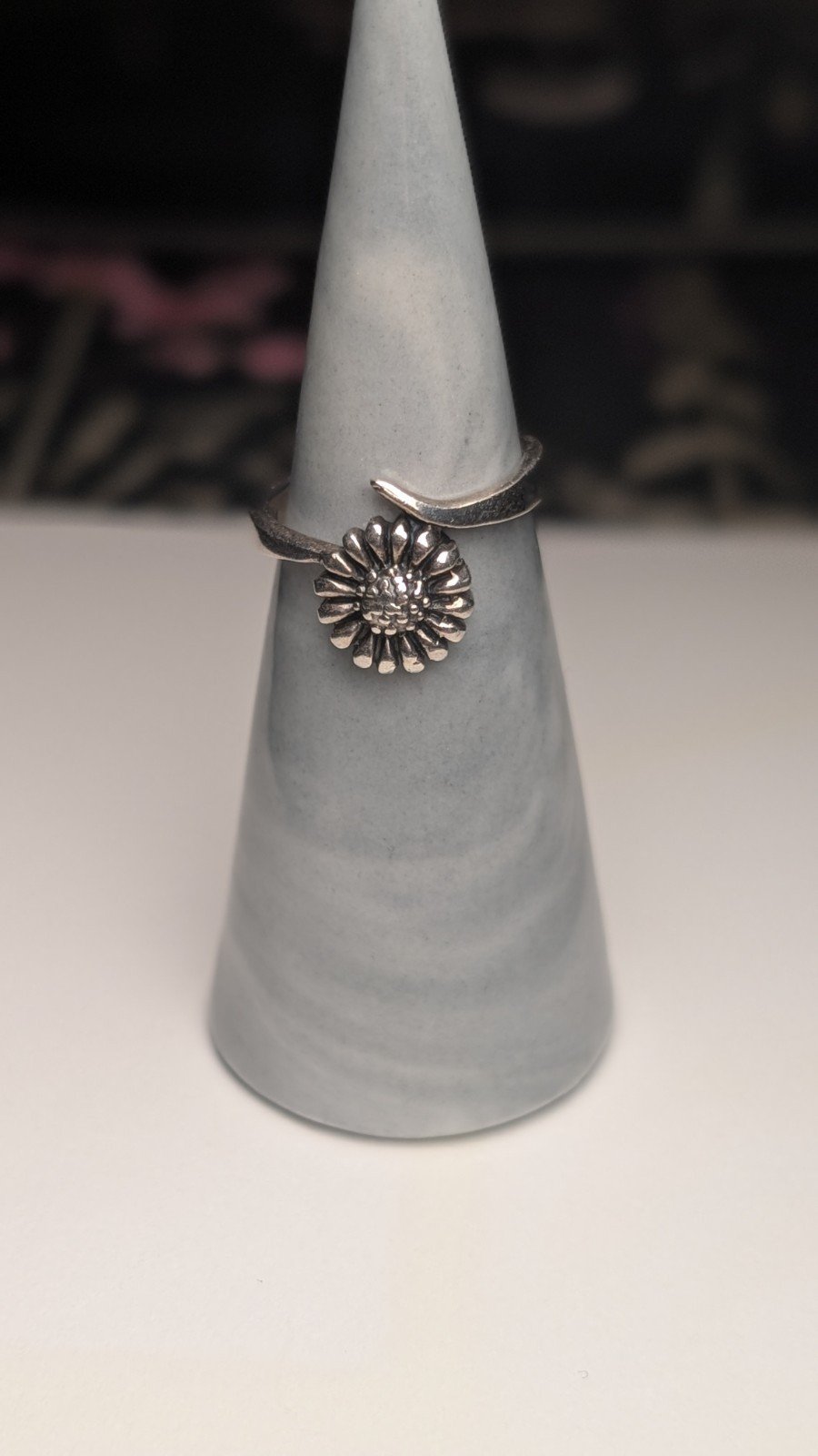 Vintage Sterling Silver Sunflower Ring | Size L | 925 Silver - Image 7
