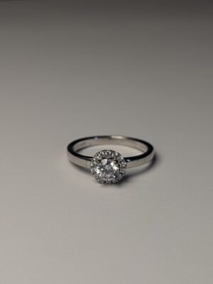 Vintage Sterling Silver Clear DQCZ Gemstone Cluster Ring | Size K 1/2 | 925