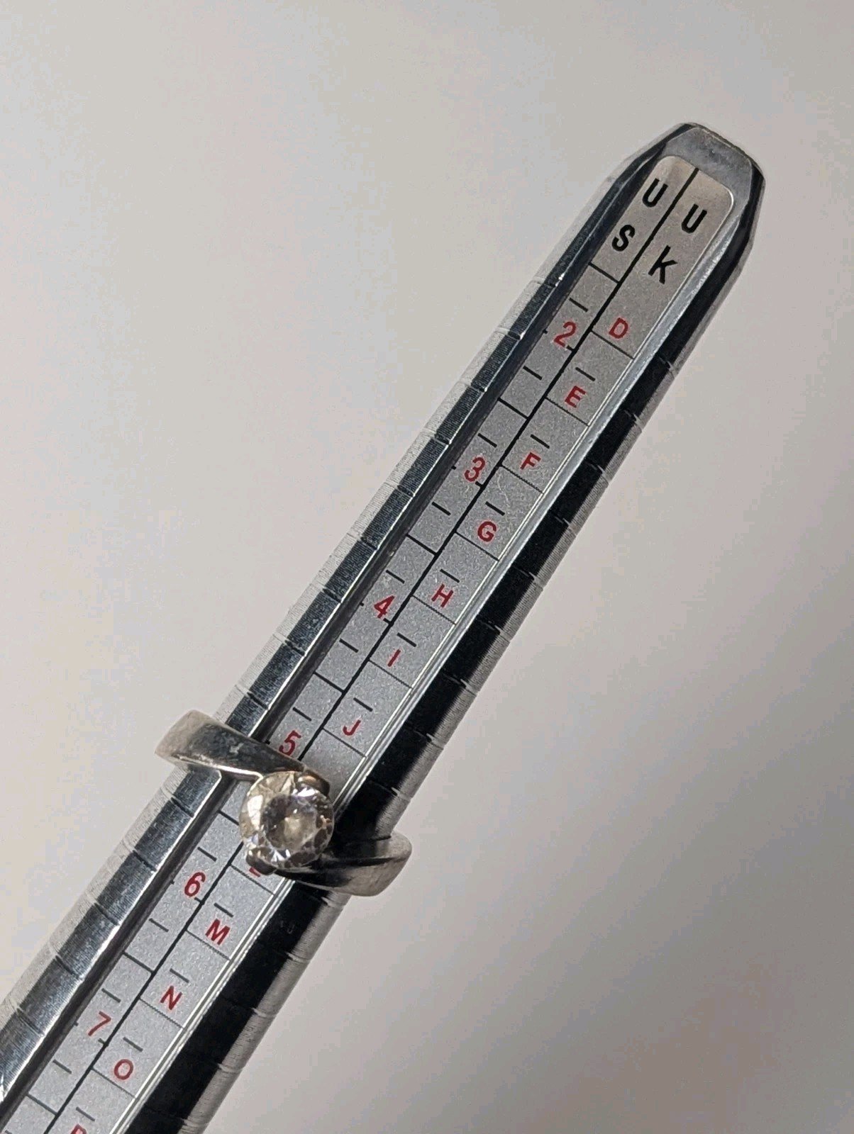 Vintage Sterling Silver Clear DQCZ Solitaire Ring | Size K | 925 Silver - Image 9