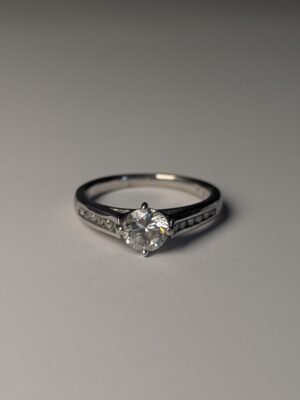 Vintage Sterling Silver Clear CZ Gemstone Solitaire Ring | Size P 1/2 | 925