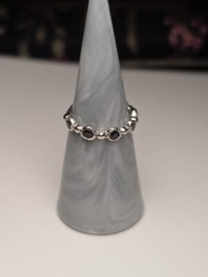 Vintage Sterling Silver 7 Stone Natural Iolite Ring | Size P 1/2 | 925 Silver