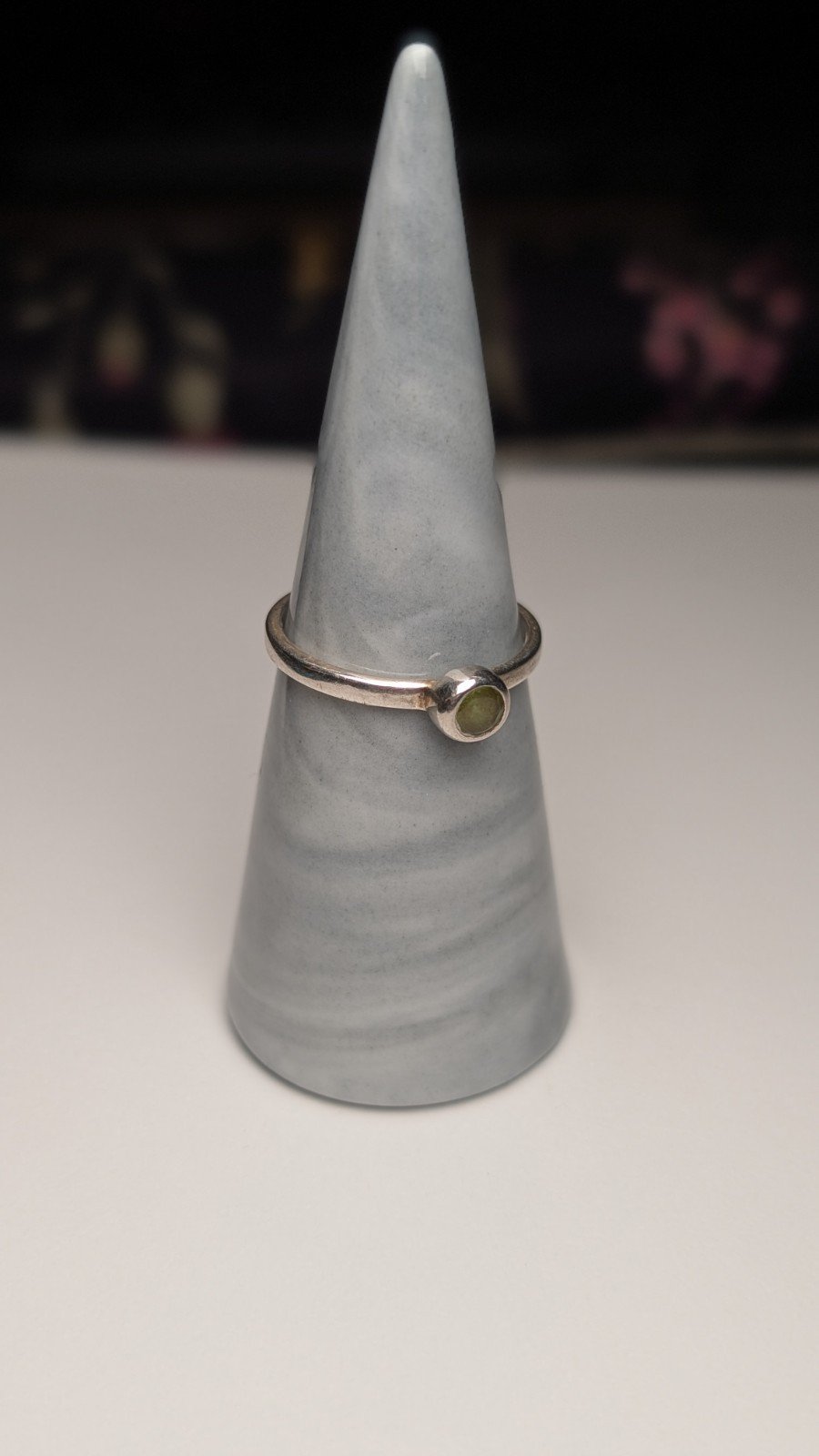 Vintage Sterling Silver Green Peridot Ring | Size P 1/2 | 925 Silver - Image 4