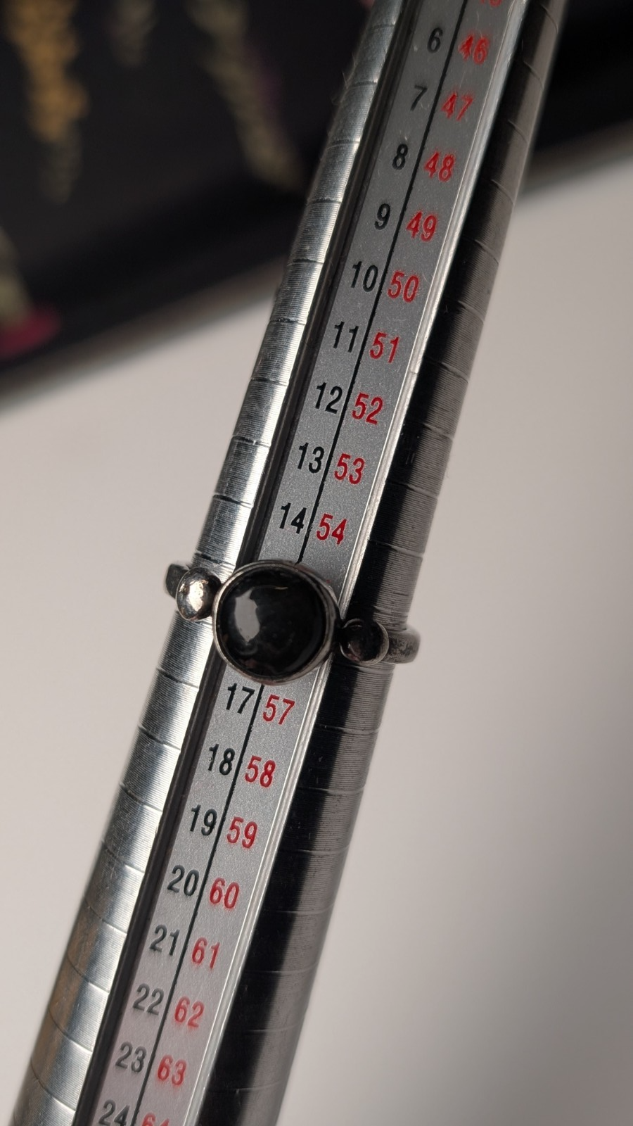 Vintage 950 Silver Ring with Black Moonstone Ring | O 1/2 | 950 Silver - Image 9