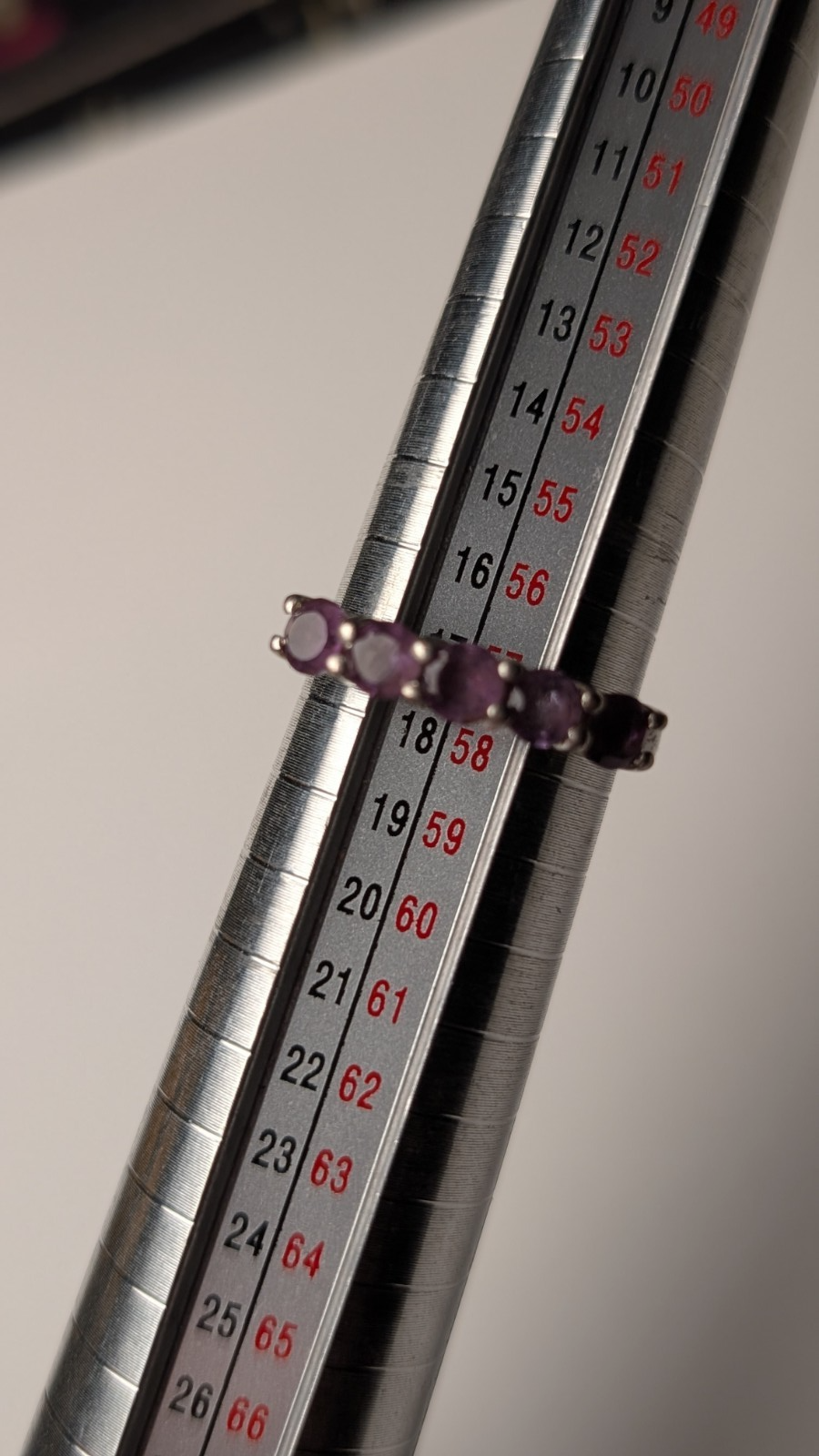 Vintage Sterling Silver 5 Stone Amethyst Ring | Size Q | 925 Silver - Image 10