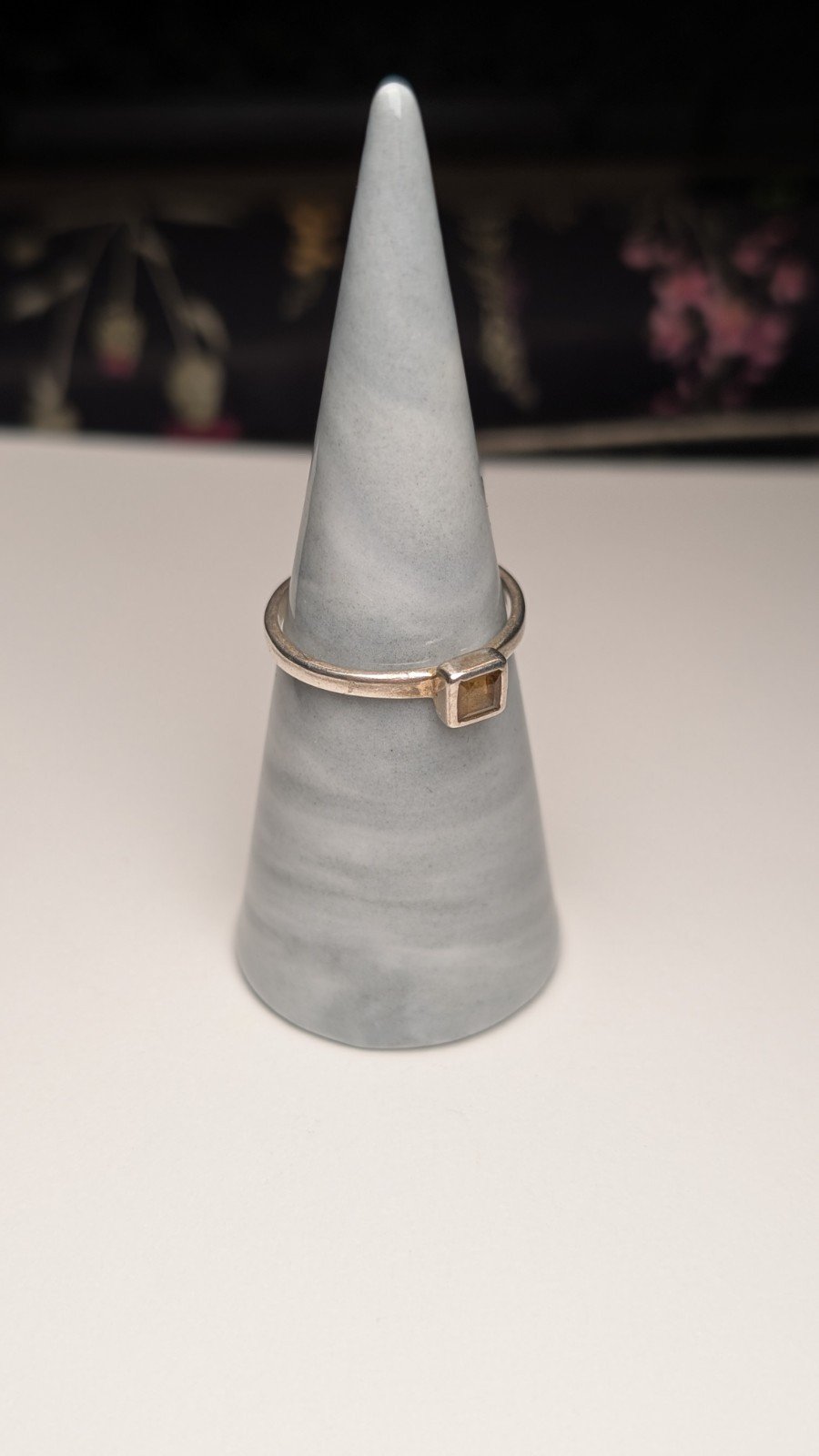 Vintage Sterling Silver Square Citrine Ring | Size Q 1/2 | 925 Silver - Image 7