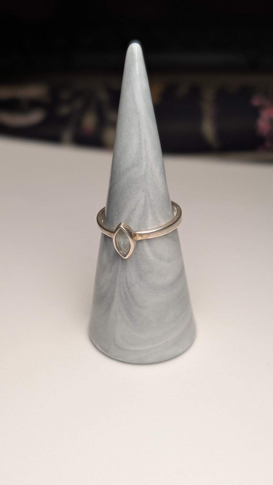 Vintage Sterling Silver Natural Aquamarine Ring | Size Q | 925 Silver - Image 3