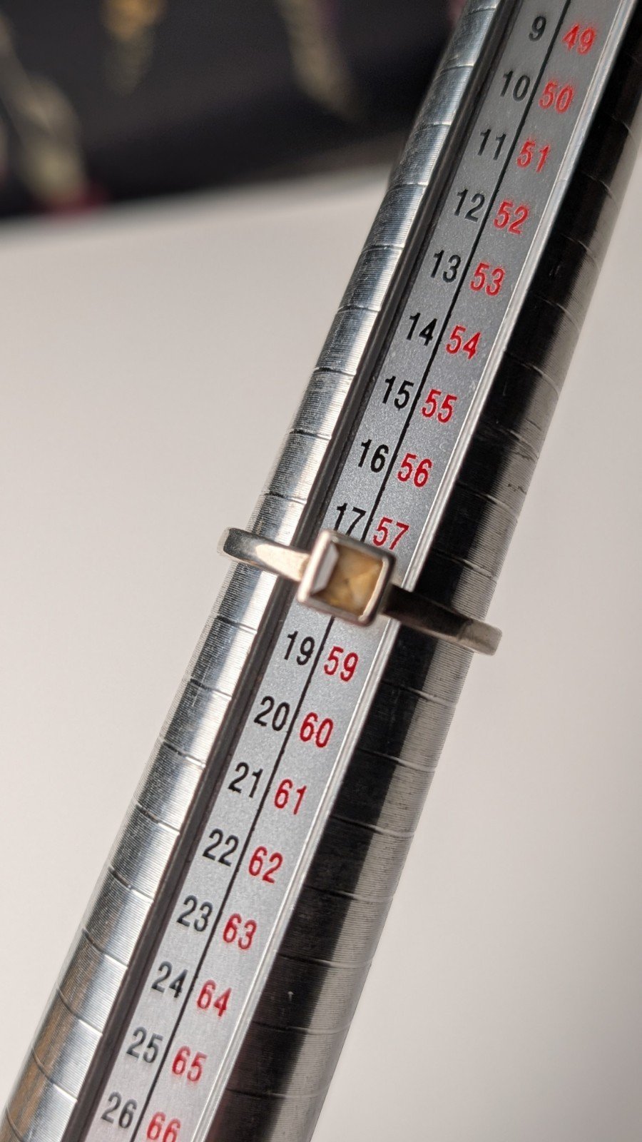 Vintage Sterling Silver Square Citrine Ring | Size Q 1/2 | 925 Silver - Image 9