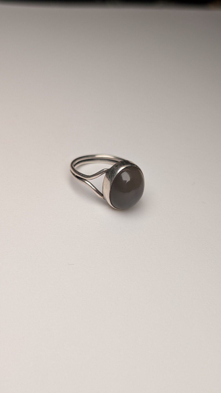 Vintage Sterling Silver Grey Moonstone Ring | Size K 1/2 | 925 Silver