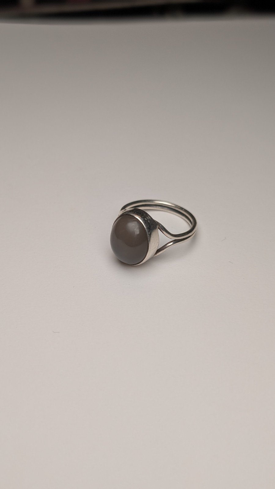 Vintage Sterling Silver Grey Moonstone Ring | Size K 1/2 | 925 Silver - Image 2