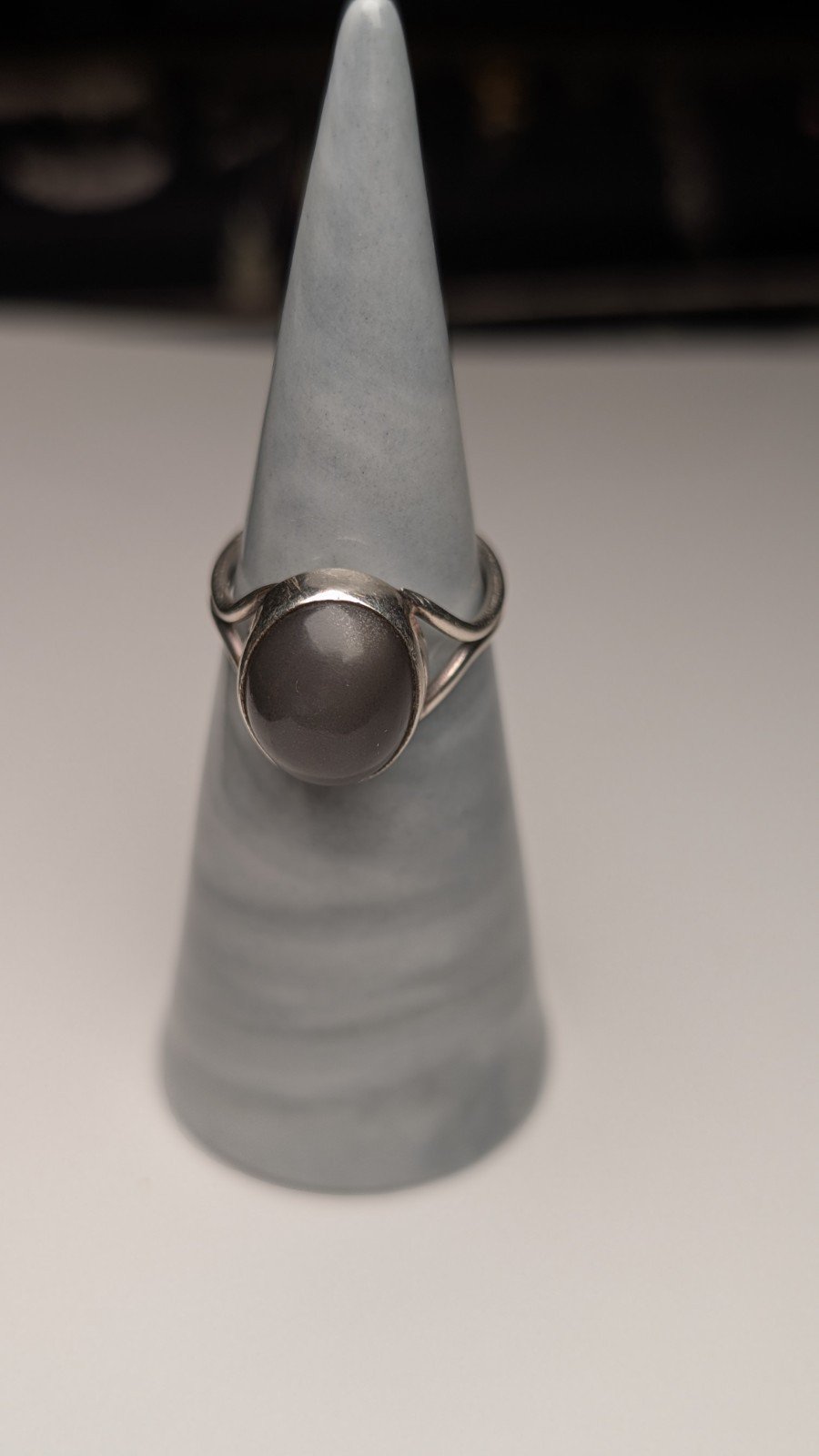 Vintage Sterling Silver Grey Moonstone Ring | Size K 1/2 | 925 Silver - Image 3