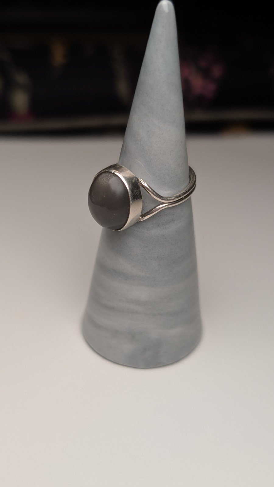 Vintage Sterling Silver Grey Moonstone Ring | Size K 1/2 | 925 Silver - Image 5