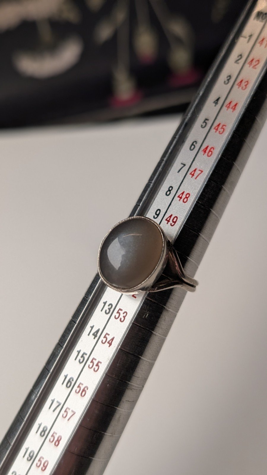 Vintage Sterling Silver Grey Moonstone Ring | Size K 1/2 | 925 Silver - Image 8