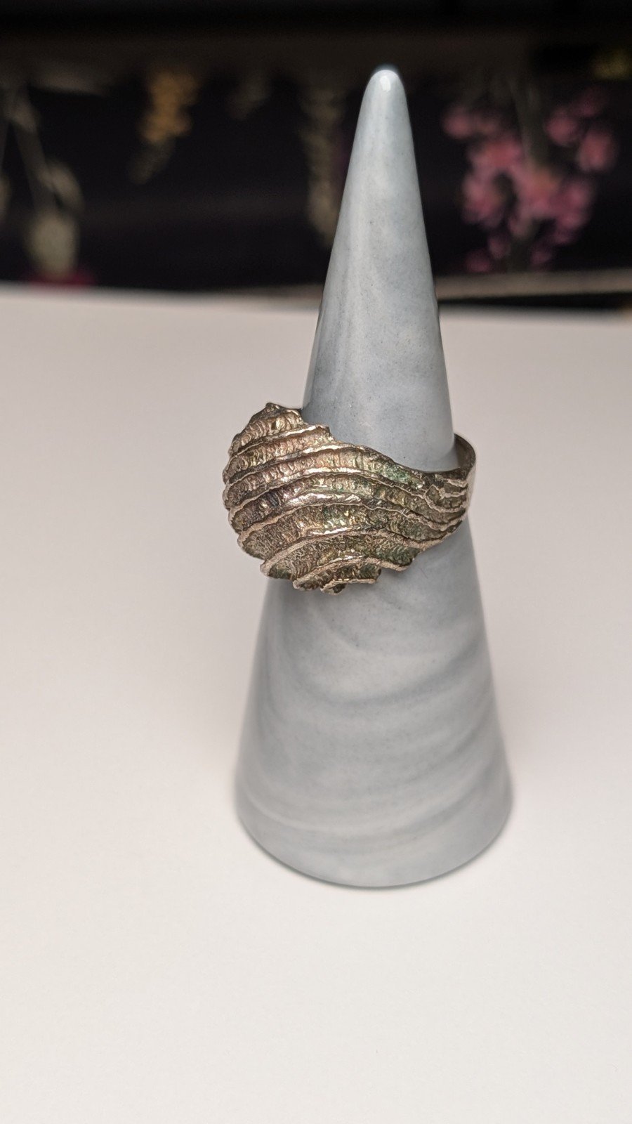 Vintage Sterling Silver Ripple / Shell Design Ring | Size N | 925 Silver - Image 4