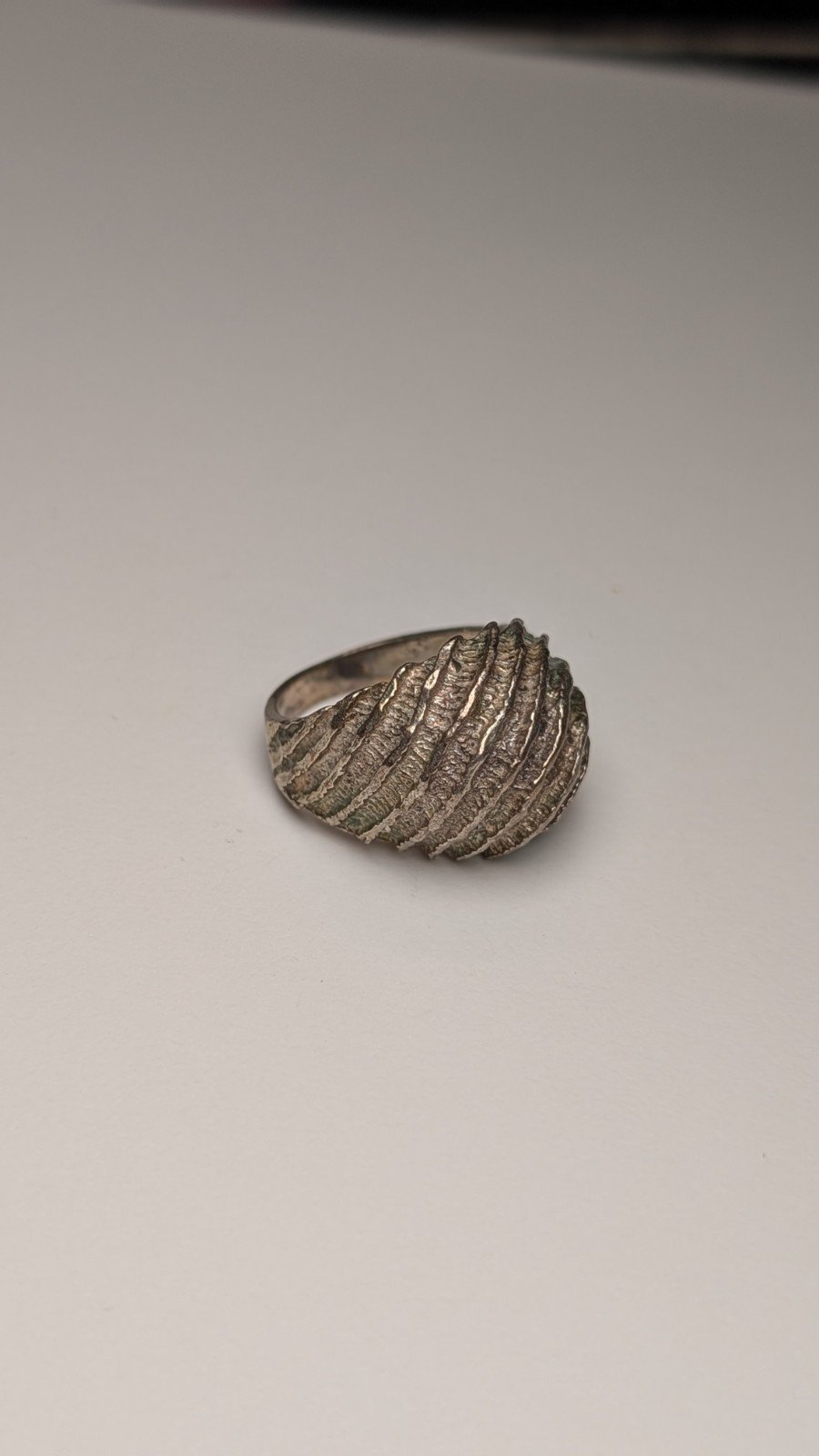 Vintage Sterling Silver Ripple / Shell Design Ring | Size N | 925 Silver - Image 5
